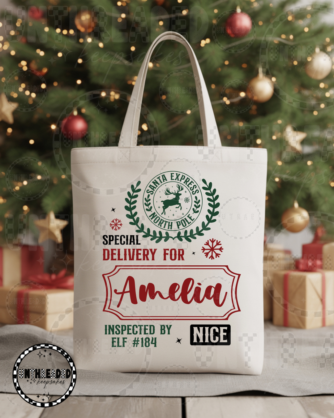 🎄 Personalized Christmas Delivery Tote Bags 🎁 | North Pole Express Mail