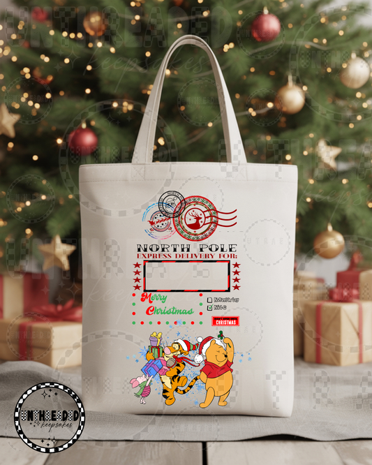 Winnie the Pooh Christmas Tote Bag