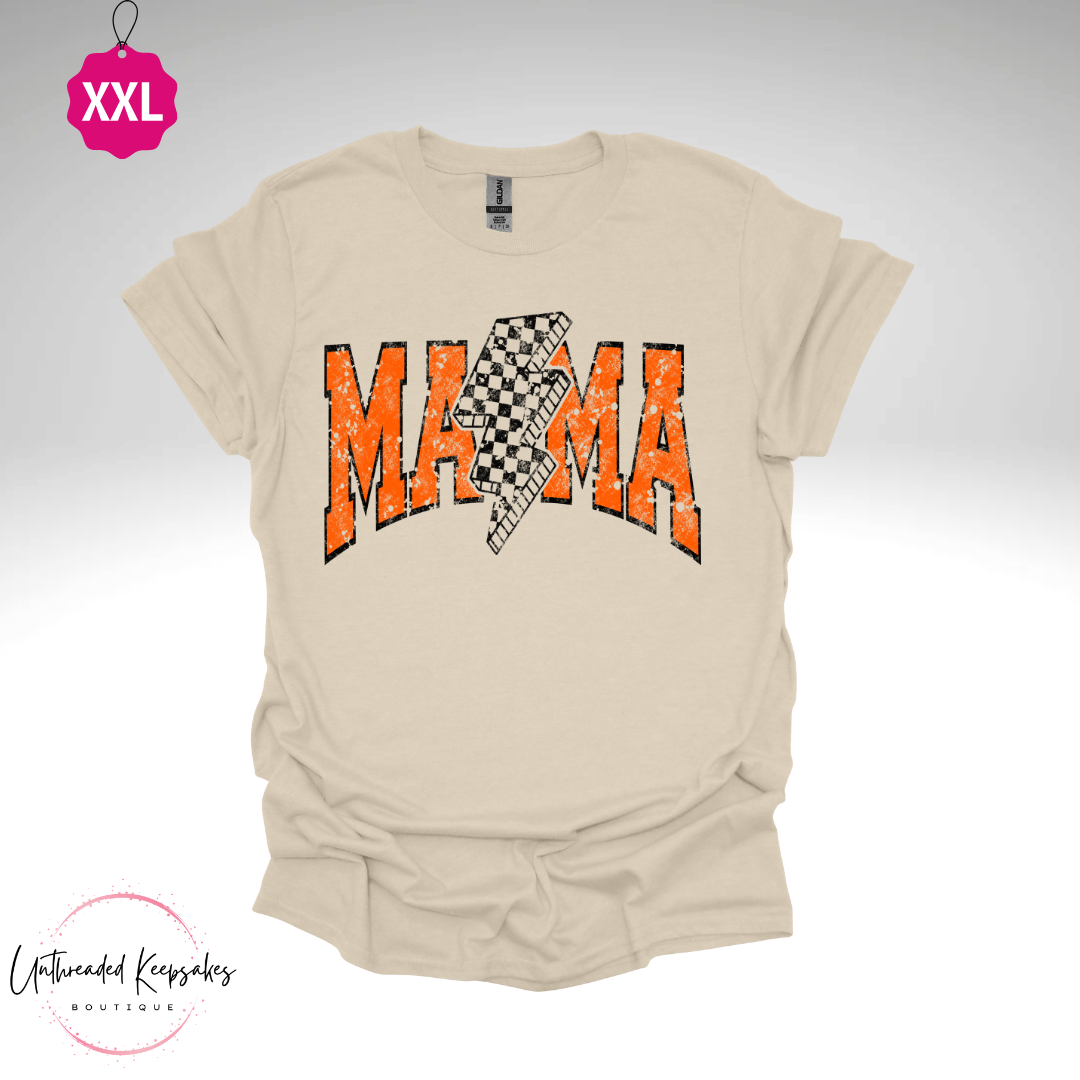 Mama Checkered Bolt Graphic T-Shirt