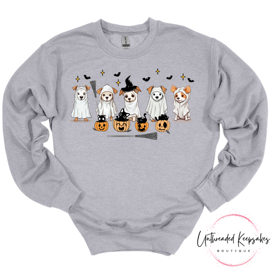 Dog Ghosts Halloween Graphic Crewneck