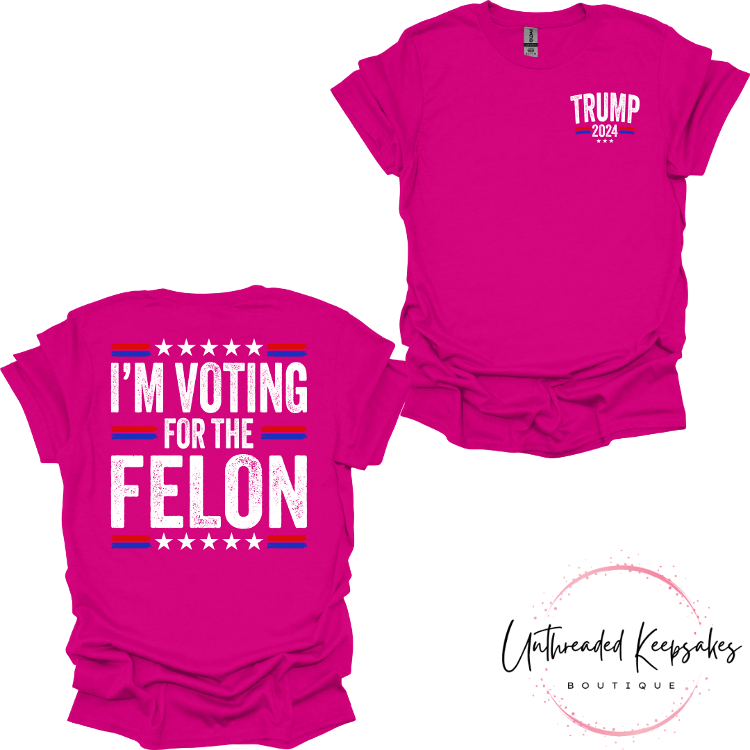 Trump 2024 Voting for The Felon Graphic T-shirt