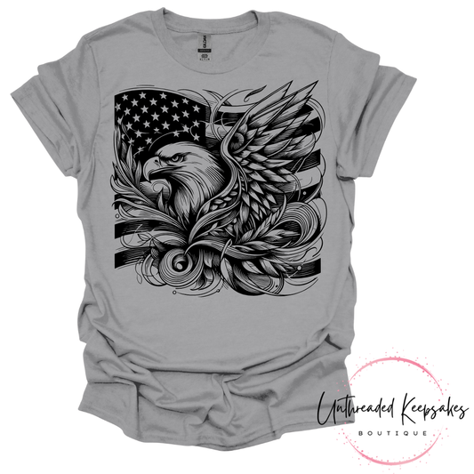 American Flag Eagle Graphic T-Shirt