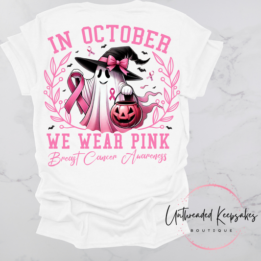 In October We Wear PInk Cute Graphic T-Shirt