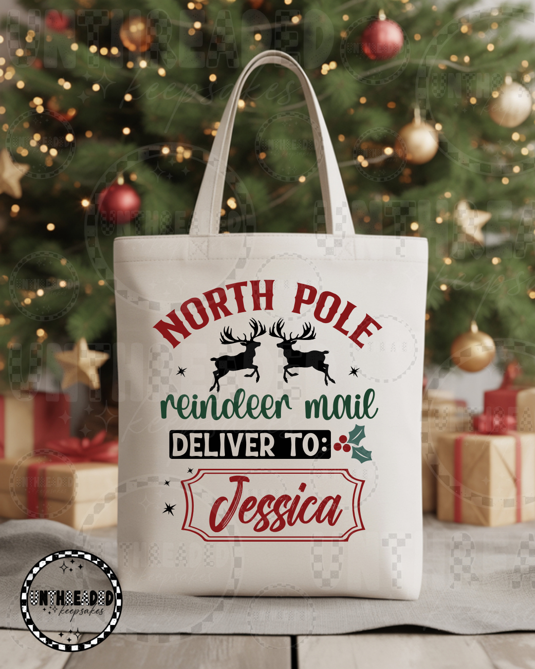 🎄 Personalized Christmas Delivery Tote Bags 🎁 | North Pole Express Mail