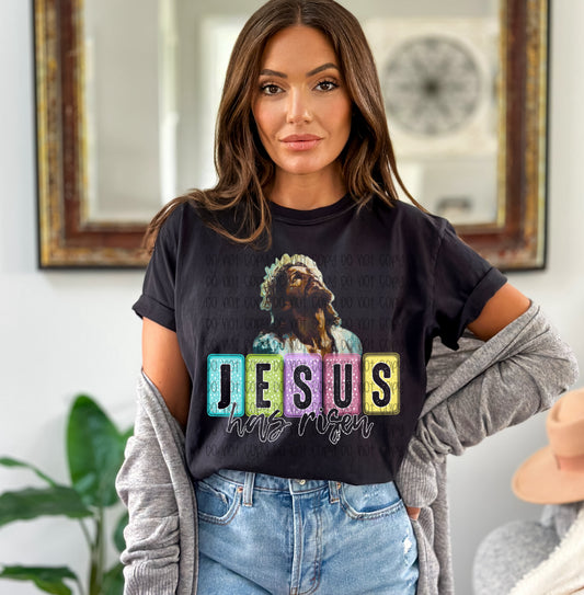 Jesus Has Risen Graphic T-Shirt | Christian Faith Tee | Inspirational Resurrection Unisex Shirt | Religious Easter and Church Apparel