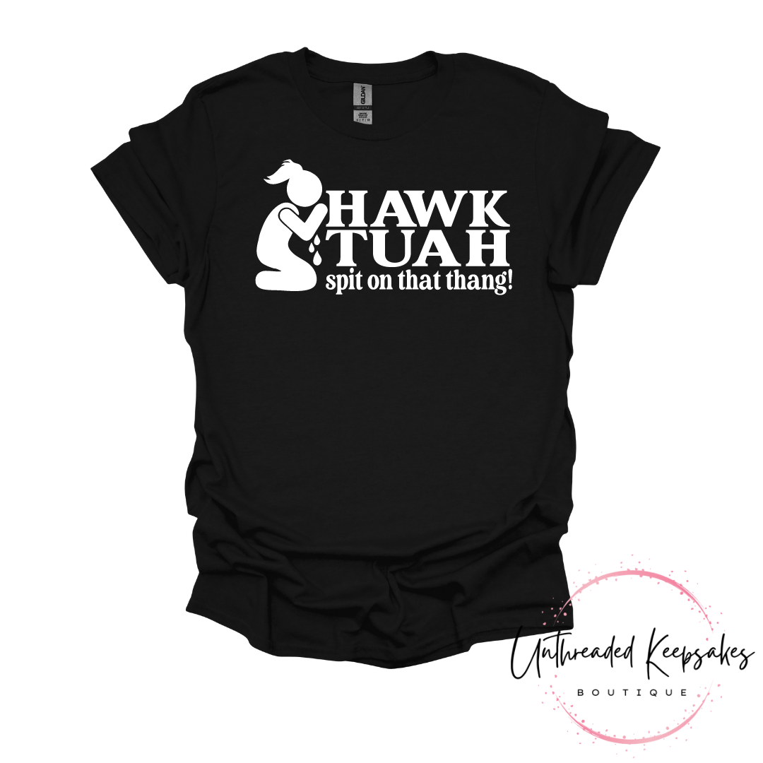 Mens and Womens Hawk Tuah Funny Graphic T-Shirt