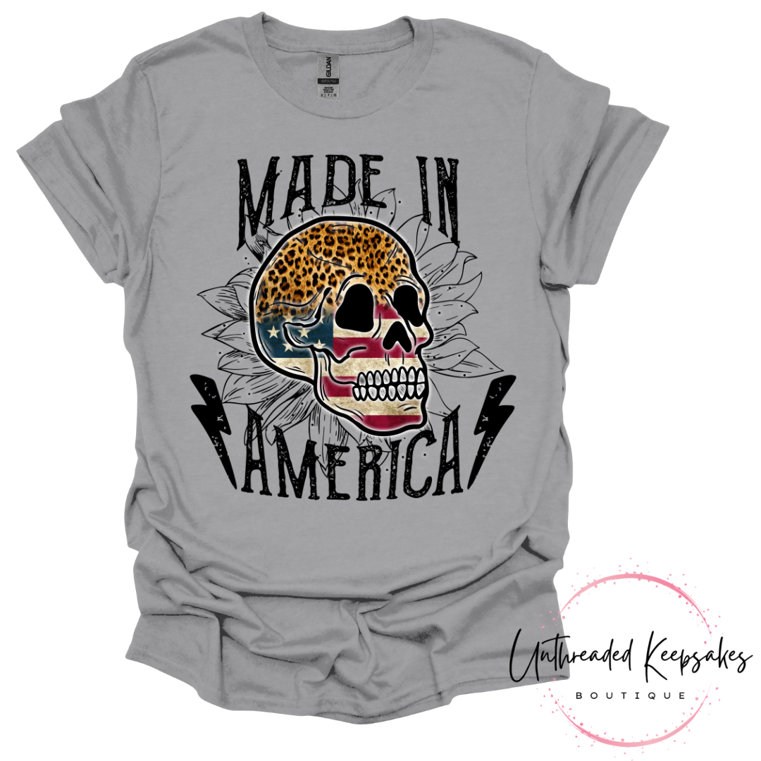 Made In America Skull Graphic T-Shirt