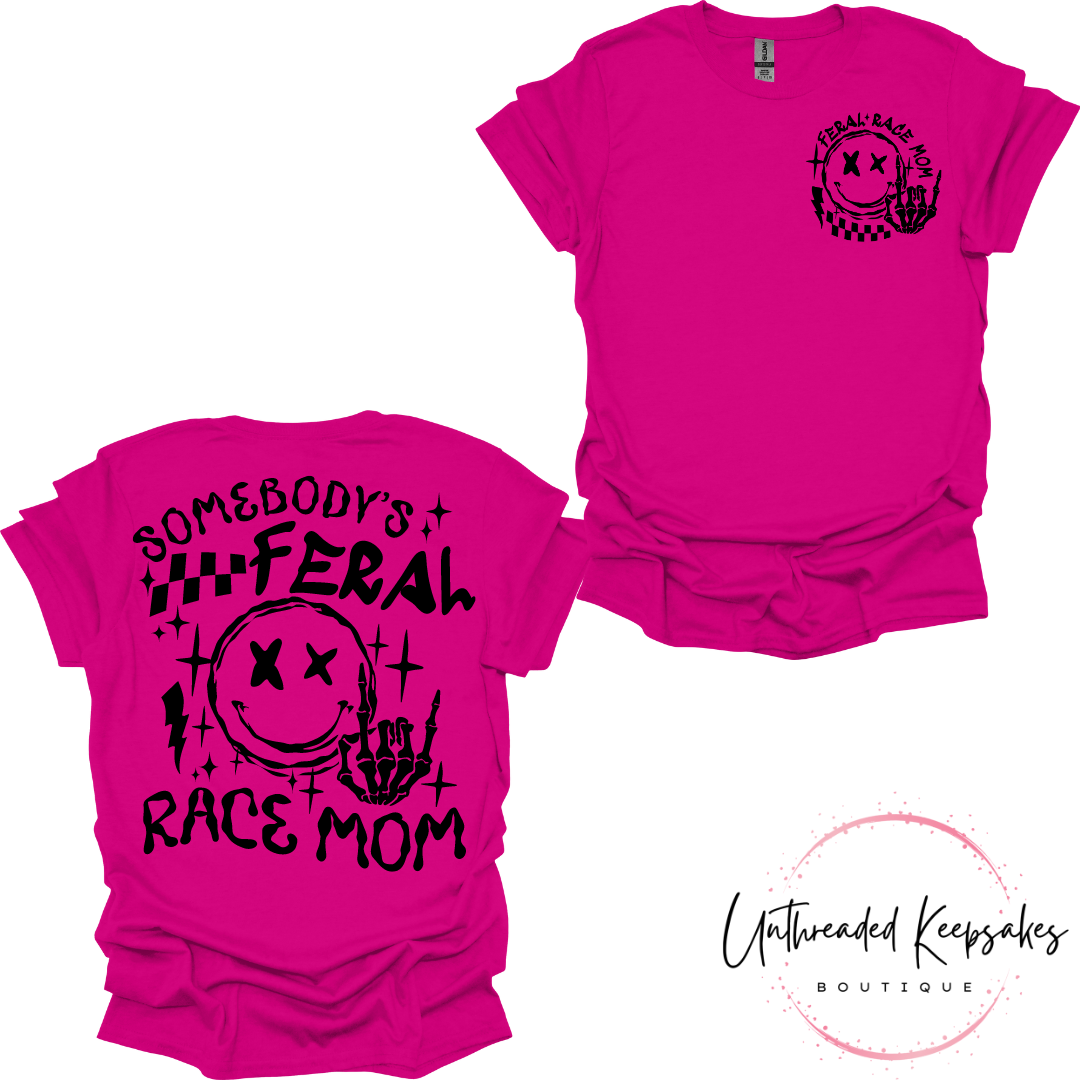 Feral Race Mom Moto Inspired Graphic T-Shirt