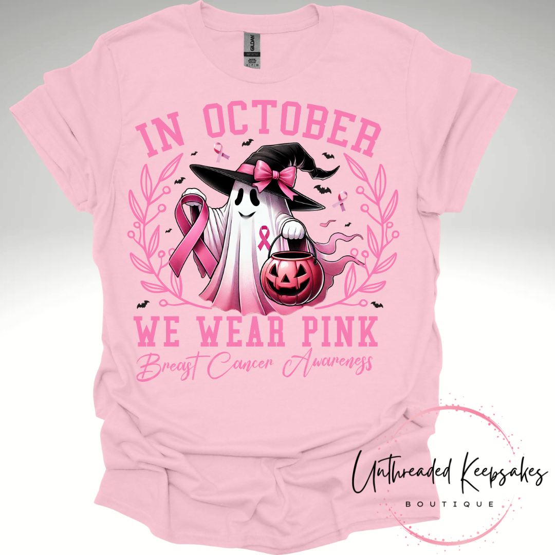 In October We Wear PInk Cute Graphic T-Shirt