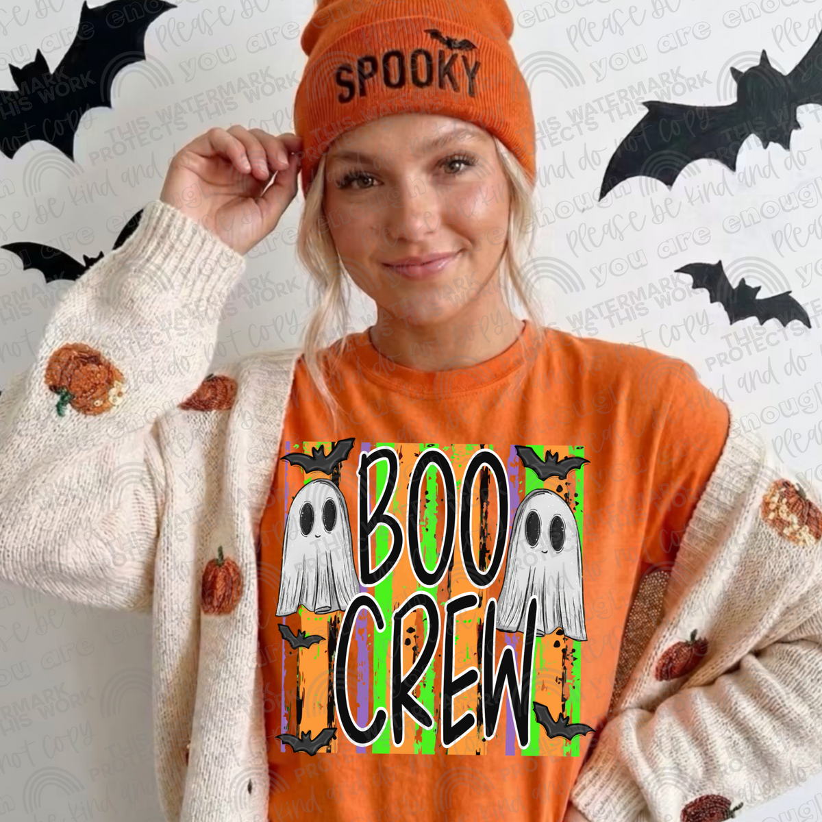 Boo Crew Halloween graphic apparel mockup
