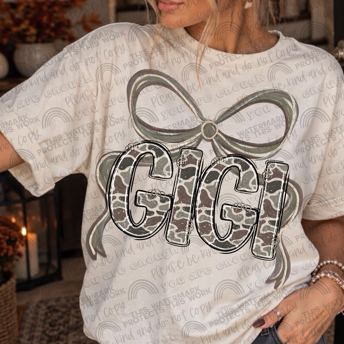 Gigi camo bow tee
