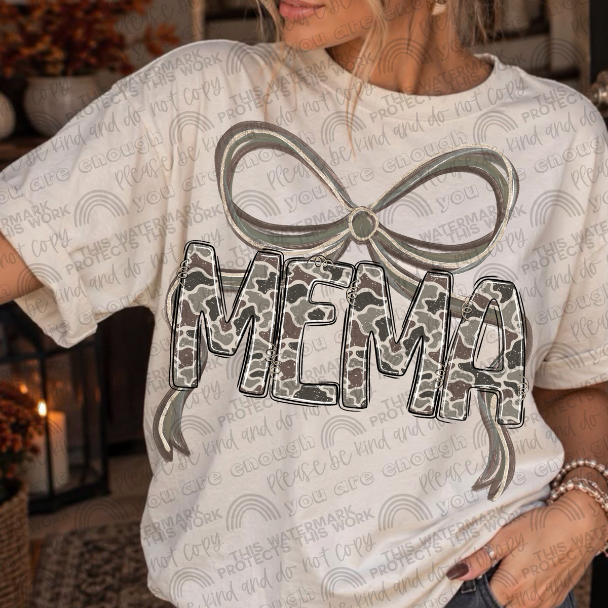 Mema camo bow tee