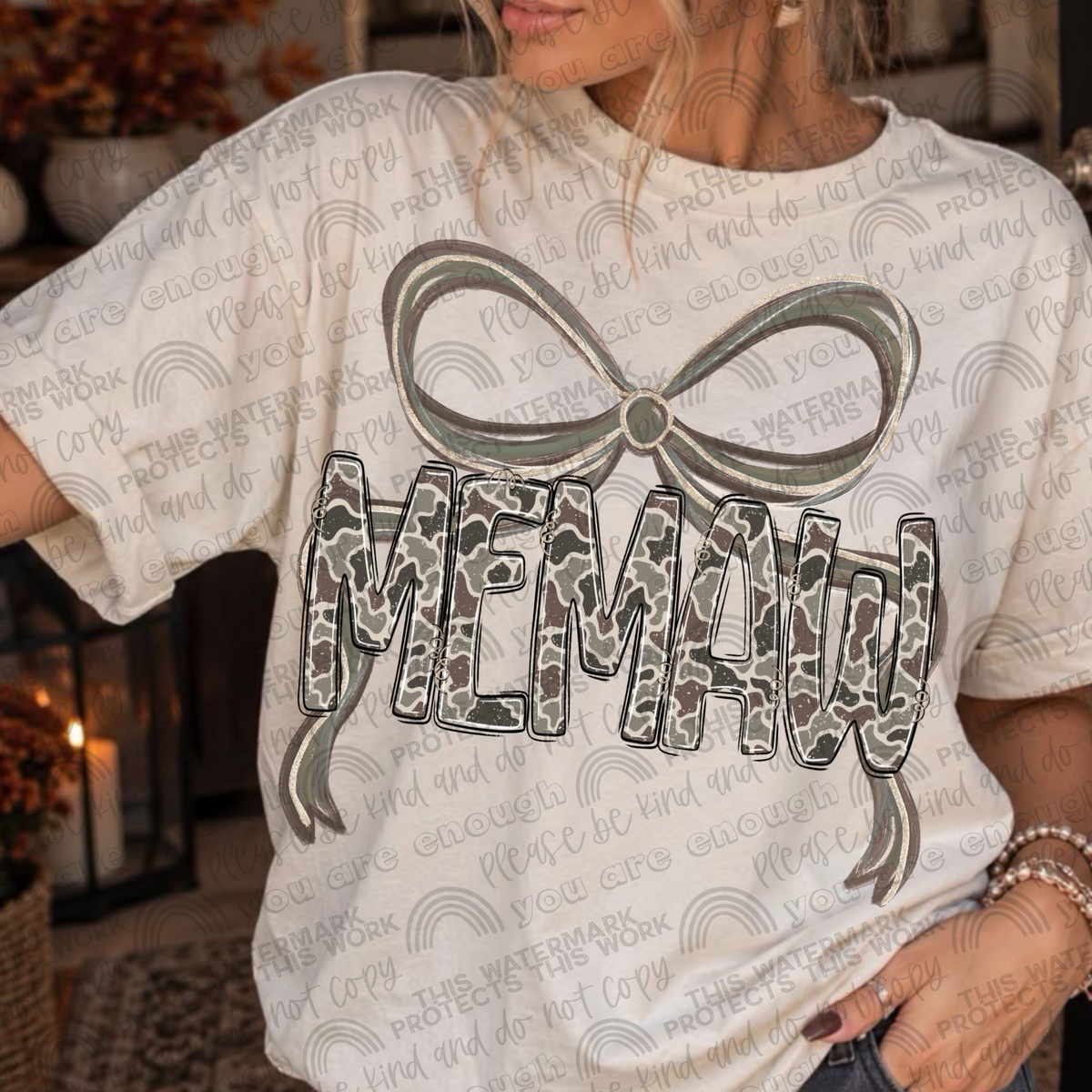 Memaw camo bow tee