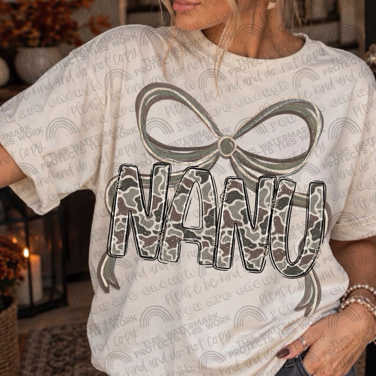 Nanu camo bow tee