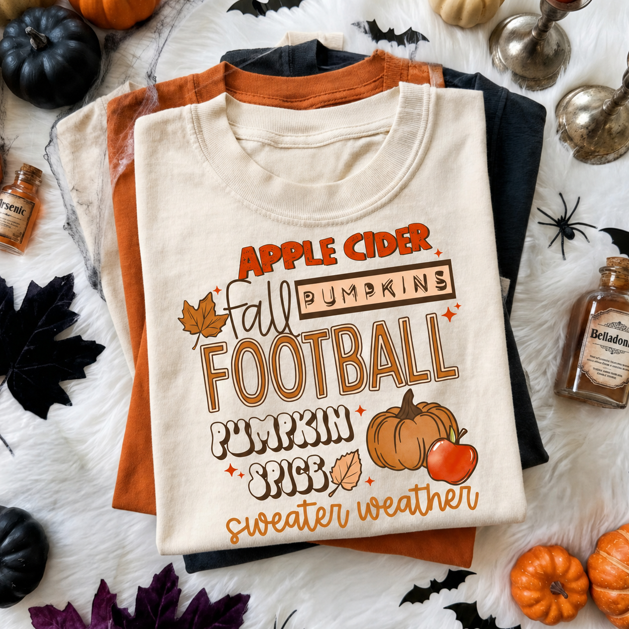 Apple Cider Football Pumpkin Spice Graphic T-Shirt – Fall Tee