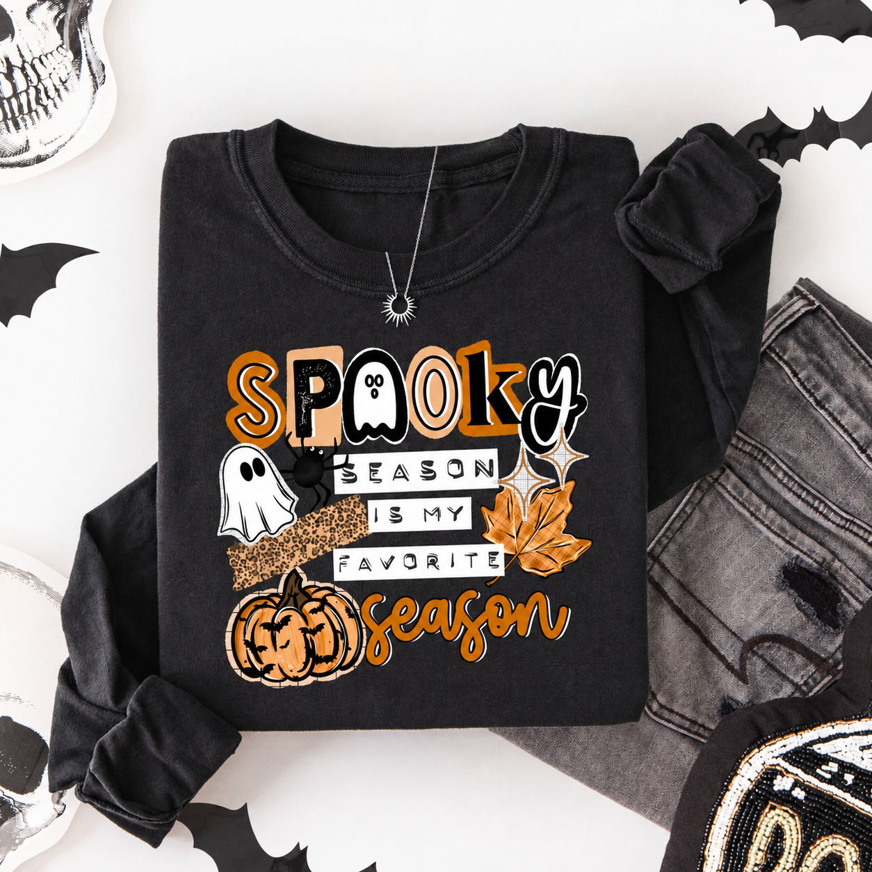 Spooky Season Is My Favorite Season Halloween Graphic Crewneck