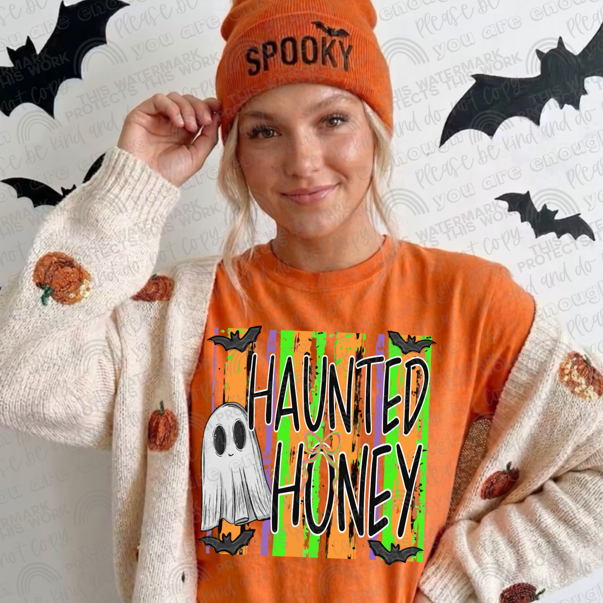 Haunted Honey Halloween graphic apparel mockup