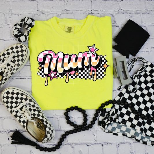 Mum Life in Bloom – Floral Graphic Tee on Sunshine Yellow