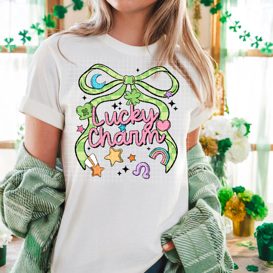 Lucky Charm Symbols Tee – Trendy Green Lucky Shirt
