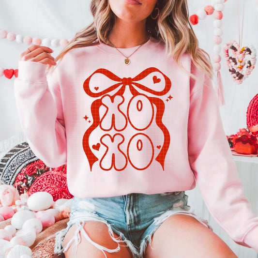 XOXO Bow Graphic Crewneck