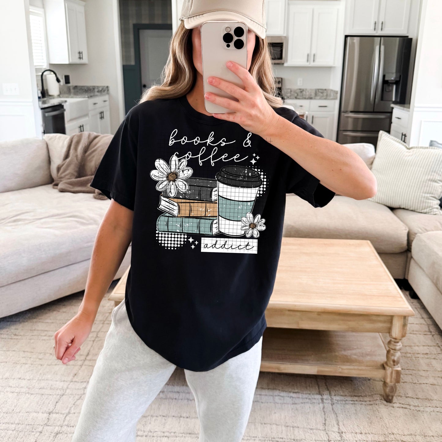 Books and Coffee Addict T-Shirt – Book Lover Graphic Tee