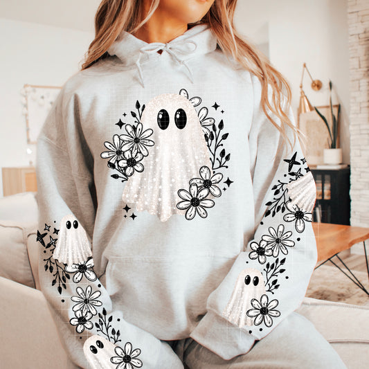 Ghost Flowers Graphic Hoodie
