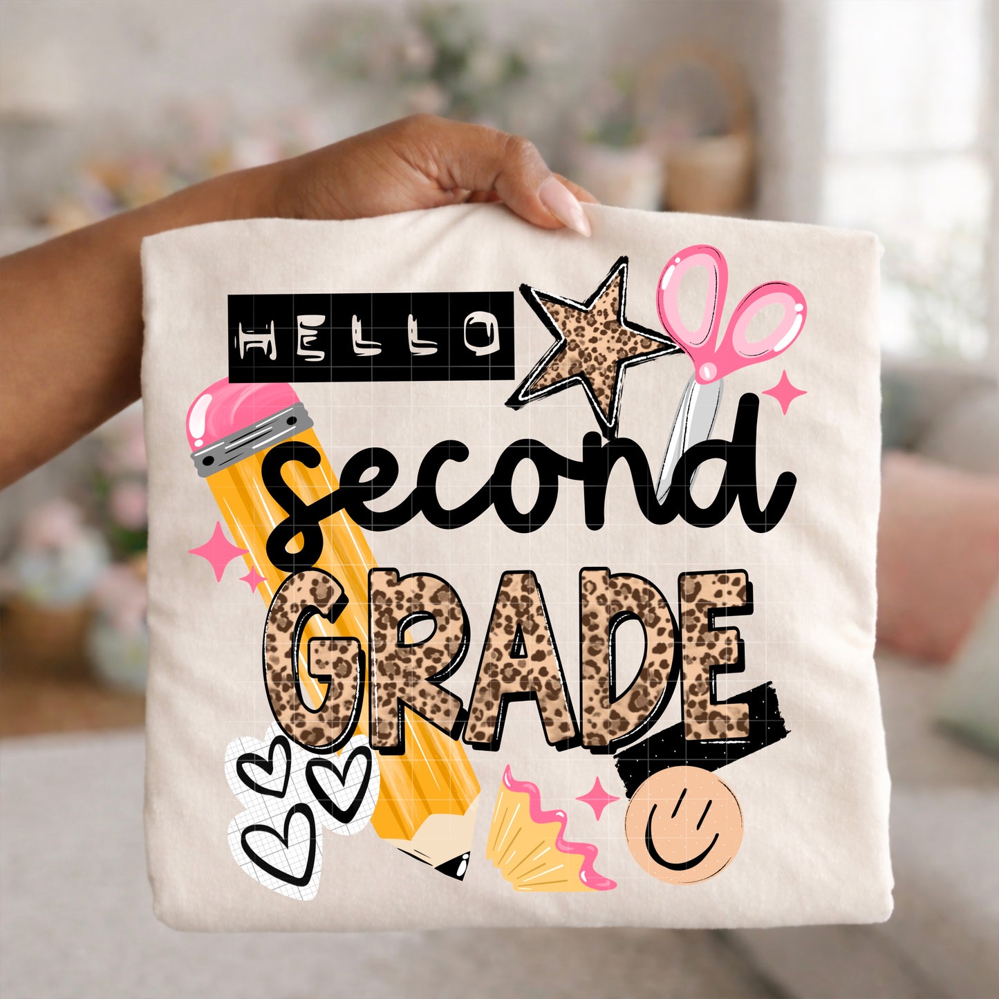 Hello Grade Teacher Shirt | Back to School Teacher Tee | Preschool Kindergarten First Second Third Fourth Fifth Grade Shirt | Cute School Graphic Tee ✏️🍎📚