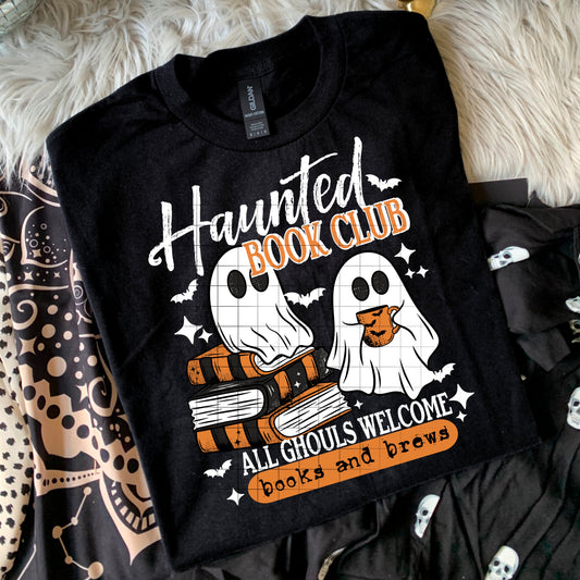 Haunted Book Club T-Shirt – All Ghouls Welcome Books & Brews Tee
