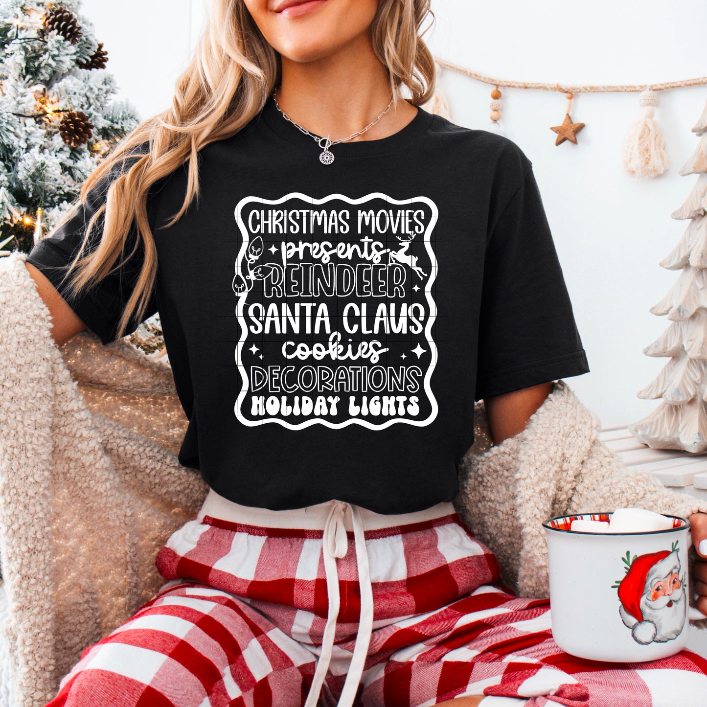 Christmas Movies • Presents • Reindeer • Santa • Cookies • Decorations • Holiday Lights Tee 🎅🎄✨ Cozy Holiday Shirt