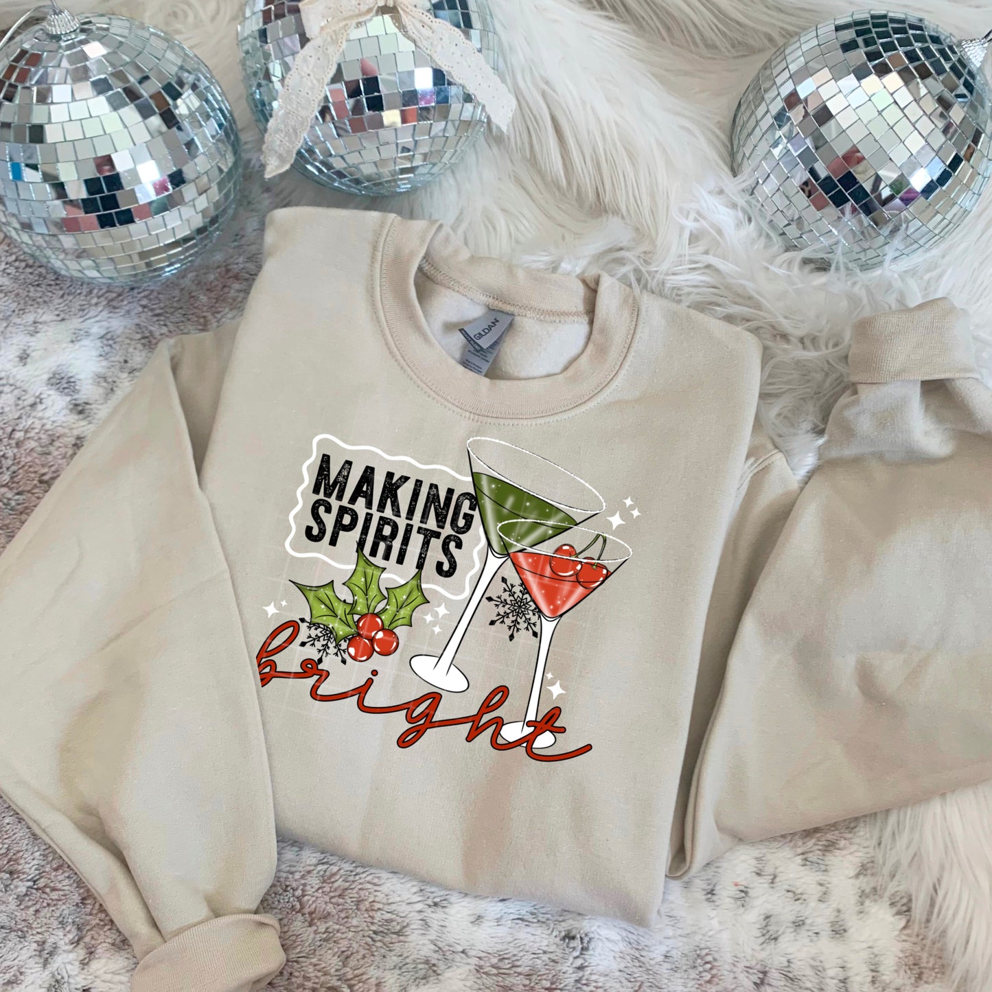 🍸✨ Making Spirits Bright Sweatshirt 🎄💃