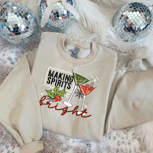 🍸✨ Making Spirits Bright Sweatshirt 🎄💃