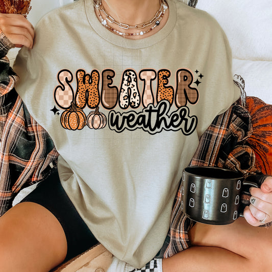 “Sweater Weather” Fall Graphic Tee 🍂🧡🎃