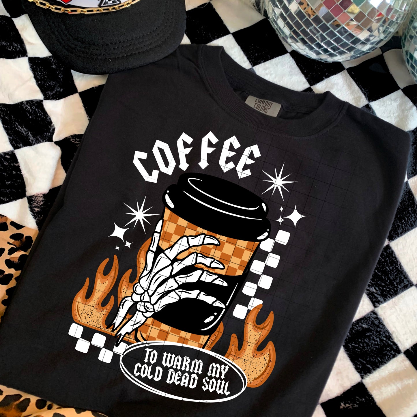 ☕🔥 Coffee To Warm My Cold Dead Soul Skeleton Hand Shirt 💀✨