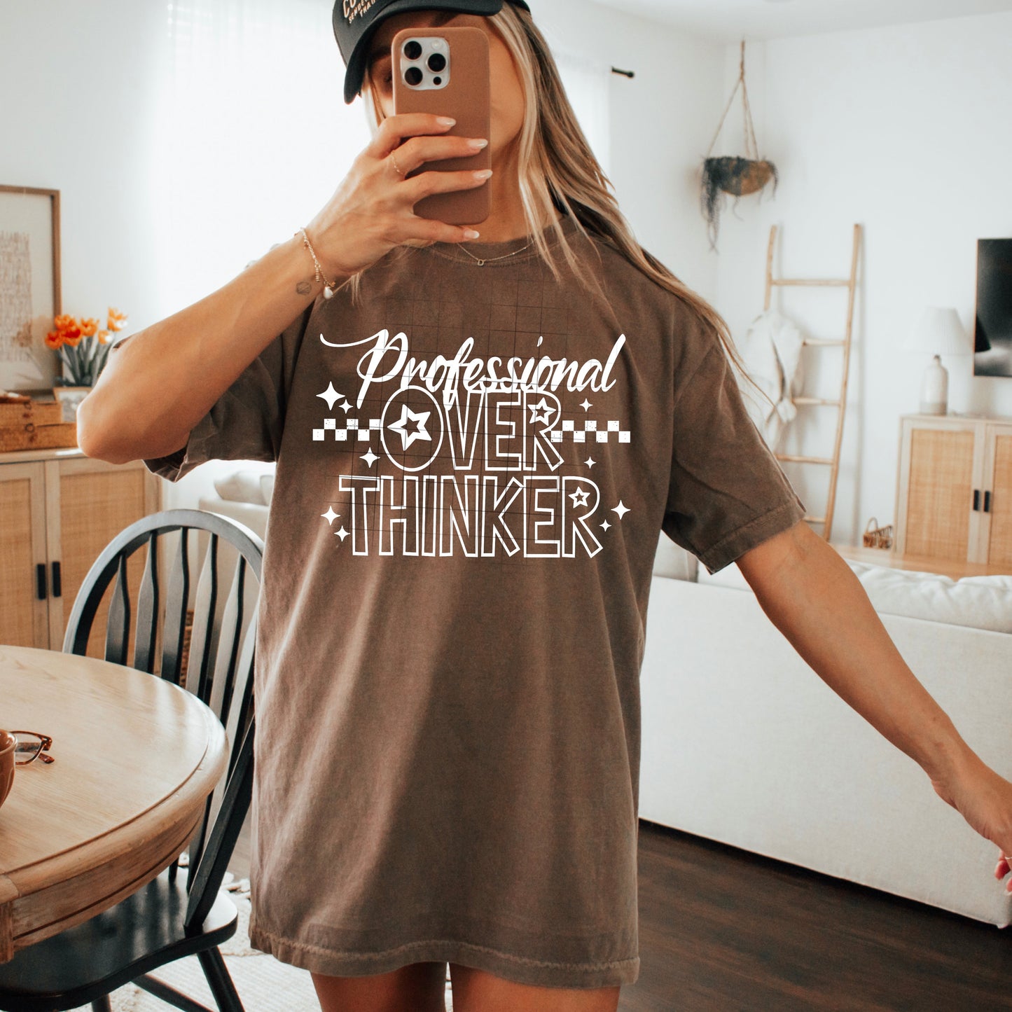 Professional Overthinker – Brown Mental Health Tee