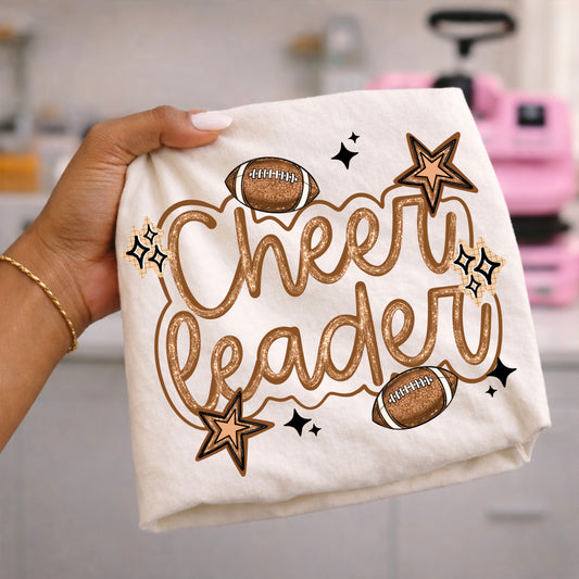 Cheer Leader Football Graphic T-Shirt | Football Cheerleader Shirt | Friday Night Lights Spirit Tee | Cheer Squad Game Day Shirt 📣🏈