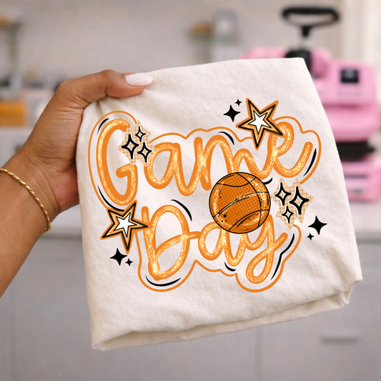 Game Day Basketball Graphic T-Shirt | Basketball Mom Spirit Shirt | Cute Basketball Season Tee | Basketball Fan Game Day Shirt 🏀