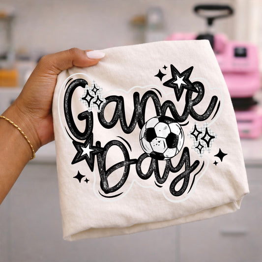 Game Day Soccer Graphic T-Shirt | Soccer Mom Spirit Shirt | Cute Soccer Season Tee | Soccer Fan Game Day Shirt ⚽