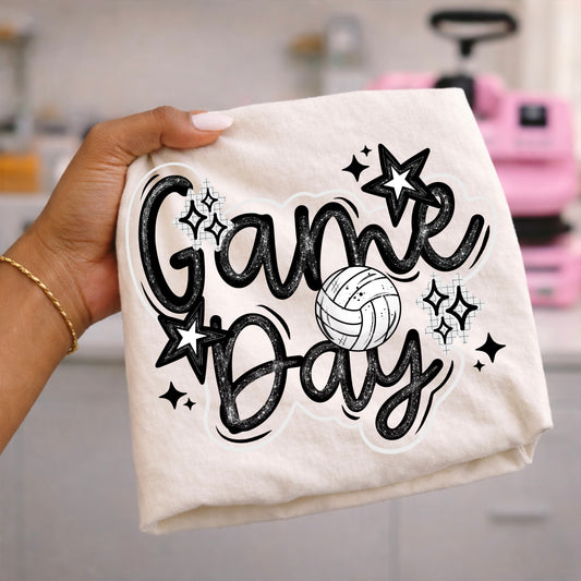 Game Day Volleyball Graphic T-Shirt | Volleyball Mom Spirit Shirt | Cute Volleyball Season Tee | Volleyball Fan Game Day Shirt 🏐