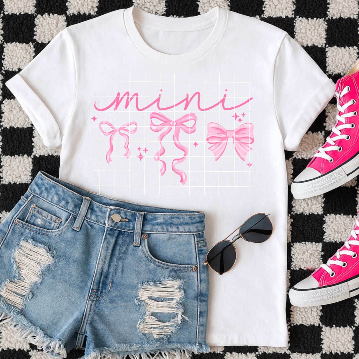 Mini ✨ Cute Pink Bow Graphic Tee 💗 Mommy & Me Matching Shirt