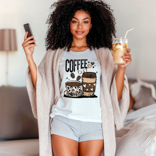 Coffee Animal Print Graphic T-Shirt