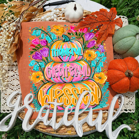 Colorful Pumpkin Thanksgiving T-Shirt | Faith Inspired Gift 🍂