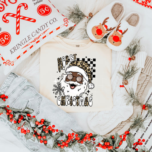 🎄 Merry Christmas Leopard Santa Tee ✨ Cute Holiday Graphic T-Shirt