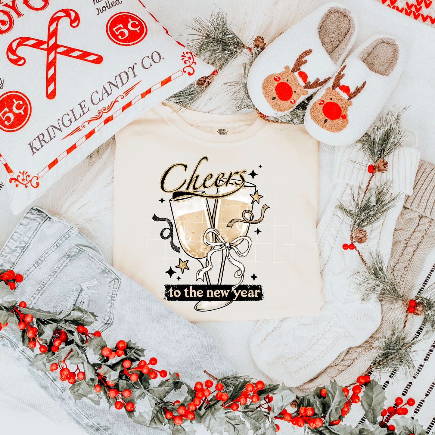 🥂✨ Cheers to the New Year Champagne Sweatshirt 🎉⭐