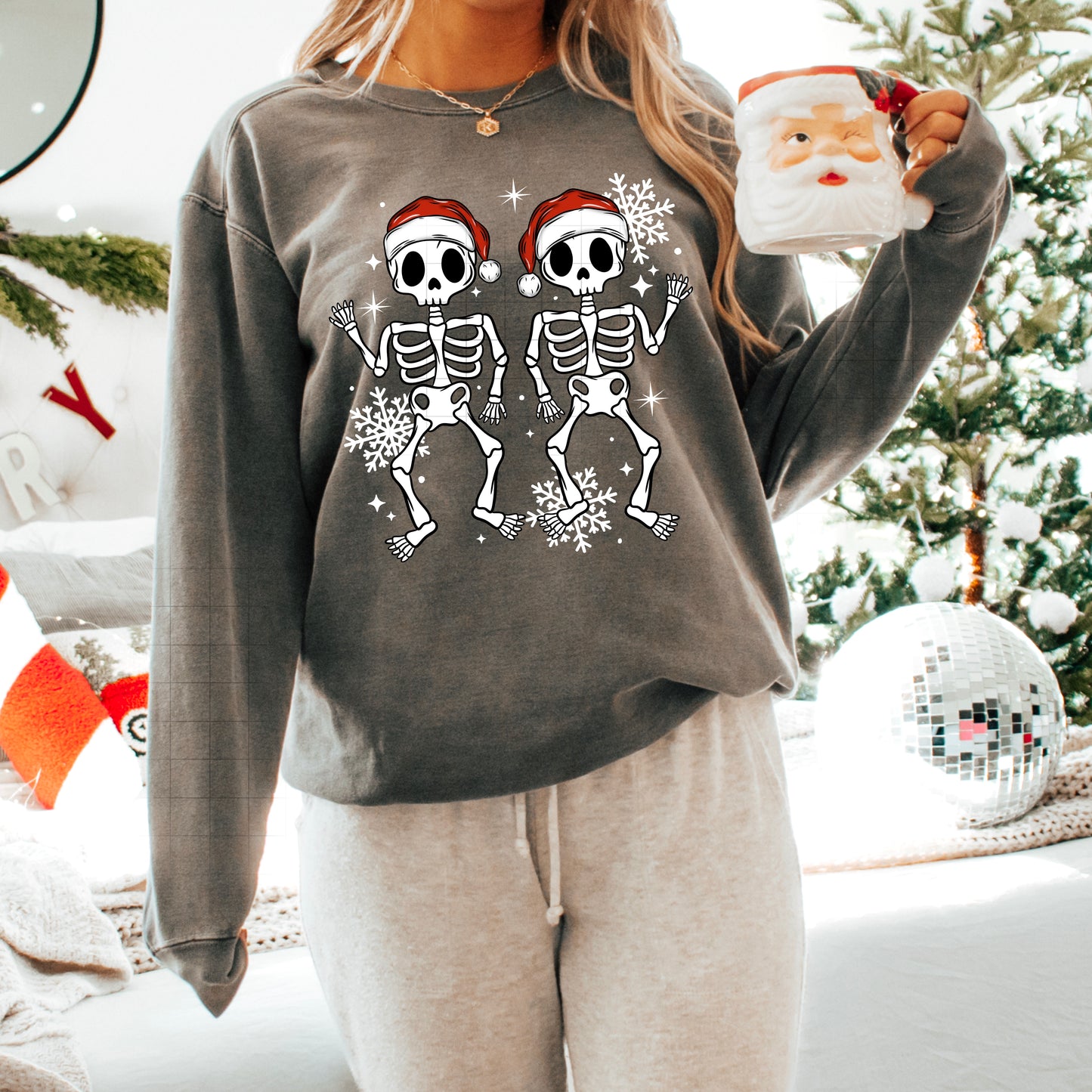 💀🎅 Dancing Skeleton Christmas Sweatshirt ❄️✨