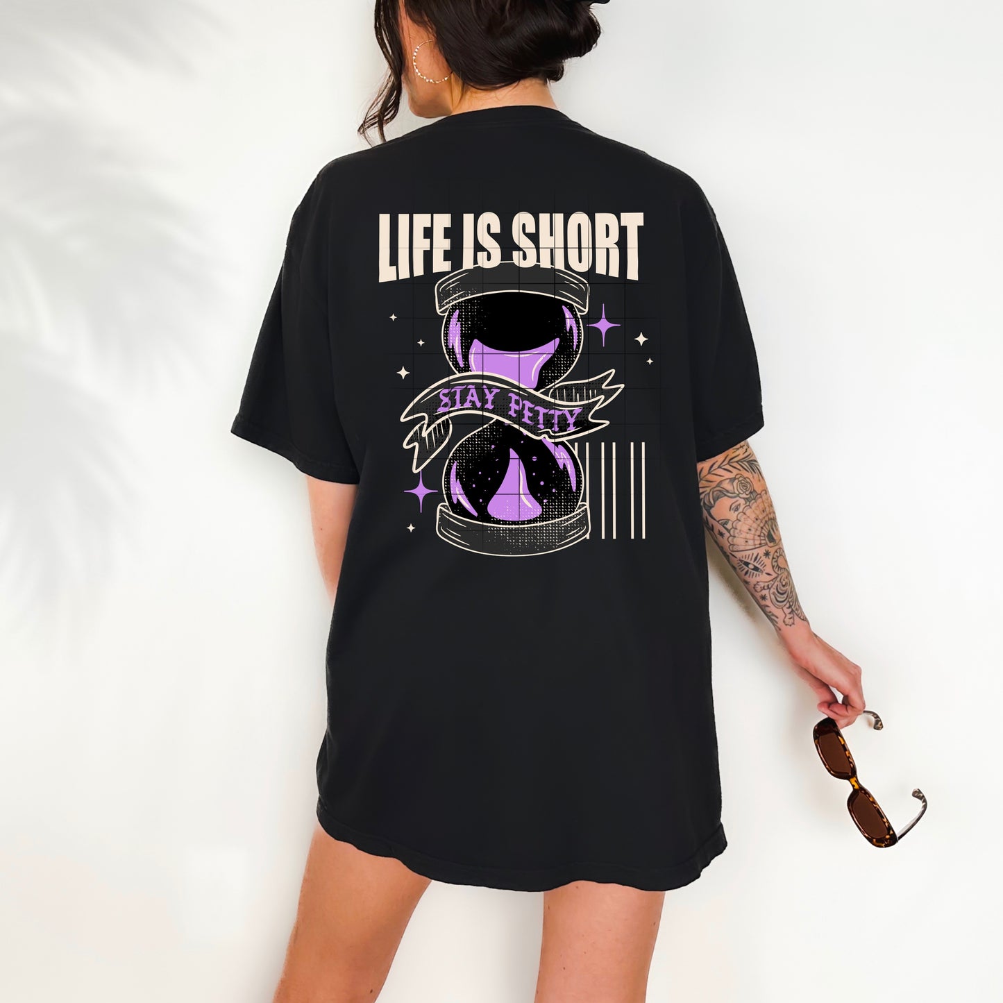 ⏳💜 Life Is Short Stay Petty Hourglass Tee ✨