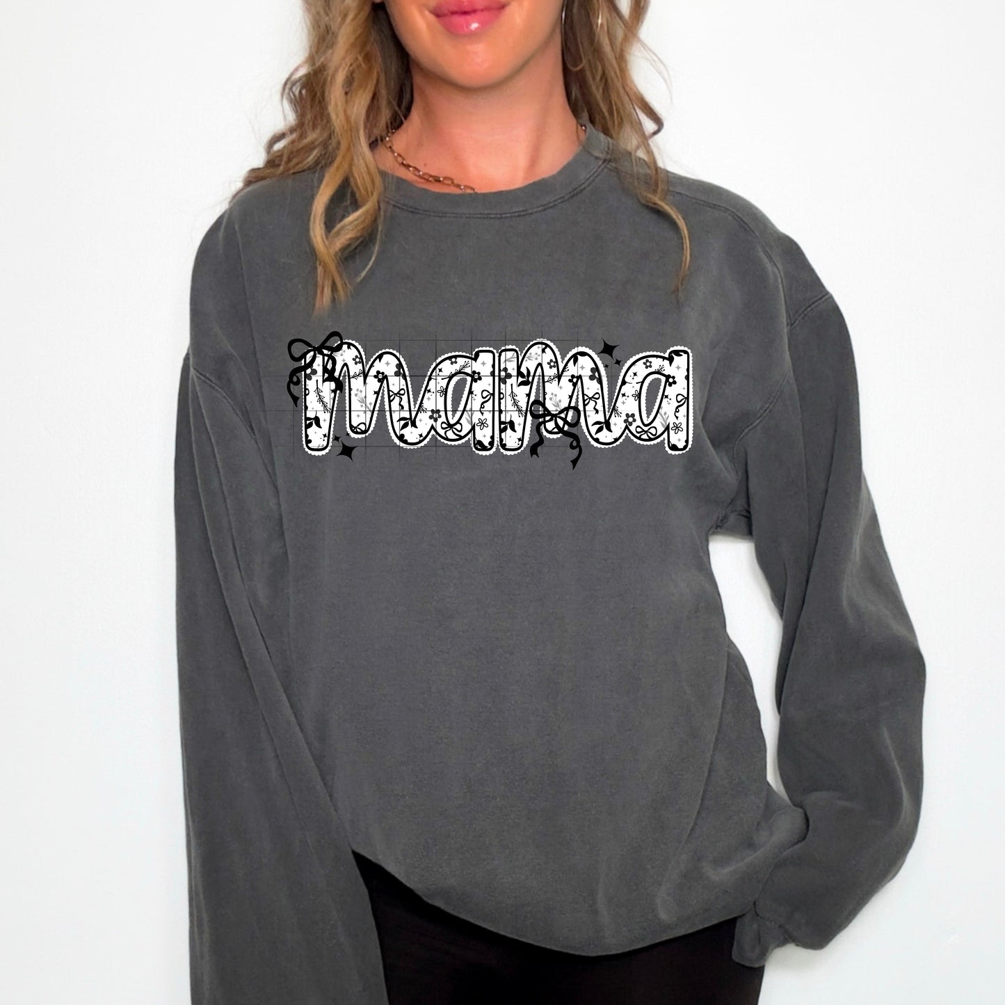 ✨ Stylish Floral “MAMA” Graphic Sweatshirt ✨