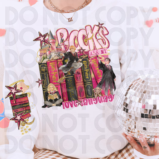 Books Are My Love Language Wizard Shirt | Bookish Valentine Tee