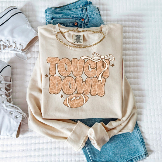 TOUCHDOWN Football Sweatshirt 🏈✨ | Cute Game Day Fall Hoodie