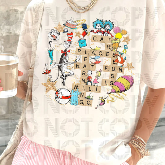 Oh the Places You’ll Go Word Collage Shirt | Storybook Graphic Tee