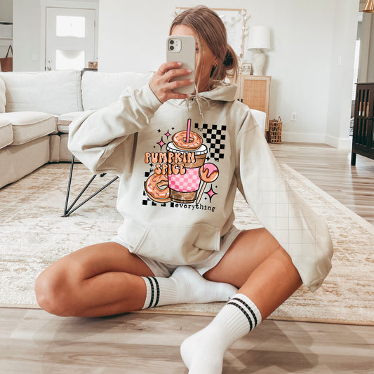 Pumpkin Spice & Everything Hoodie – Cozy Fall Coffee Graphic